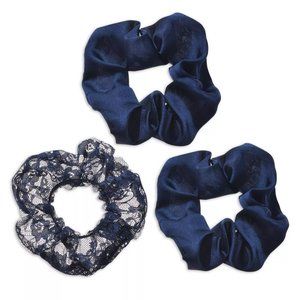 INC 3-Pc. Navy Hair Scrunchie Set